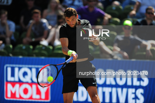 Grigor Dimitrov (BUL) during a match against Jerzy Janowicz (POL) in the round of eight of the Mercedes Cup in Stuttgart, Germany on June 15...