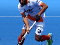 Satbr Singh of India  
during The Men's Hockey World League 2017 Group B match between India and Scotland at The Lee Valley Hockey and Tenni...