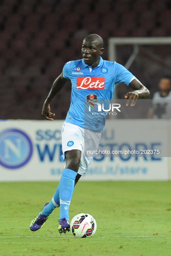 Kalidou Koulibaly of SSC Napoli during Pre Season Friendly match between SSC Napoli and PAOK FC Football / Soccer at Stadio San Paolo on Aug...