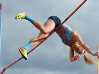 Mary Saxer compete in the pole vault  during the Oslo - IAAF Diamond League 2017 at the Bislett Stadium on June 15, 2017 in Oslo, Norway (