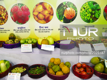 Verities fruits displayed in the National Fruit exhibition at Agricultural Institute in Dhaka, Bangladesh, on June 16, 2017. Bangladesh Agri...