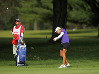 Stacy Lewis of Texas hits out of the rough toward the 14th green during the second round of the Meijer LPGA Classic golf tournament at Blyth...