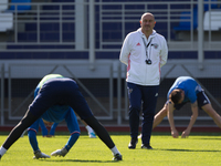 Russian national football team coach Stanislav Cherchesov at a training session ahead of their 2017 FIFA Confederations Cup match against Ne...