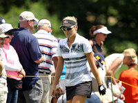 Lexi Thompson of the United States heads to the 8th hole during the second round of the Meijer LPGA Classic golf tournament at Blythefield C...