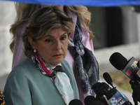 Attorney Gloria Allred reacts after judge Steven O'Neill declares a mistrial in the aggravated indecent assault trail of entertainer Bill Co...