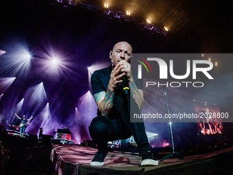 Linkin Park perform at Autodromo Nazionale di Monza during the Independent Days Festival 2017 in Monza, Italy, on June 17, 2017. (