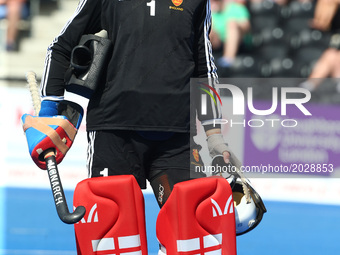 George Pinner of England
 during The Men's Hockey World League Semi-Final 2017 Group A match between England  and Malaysia The Lee Valley Ho...