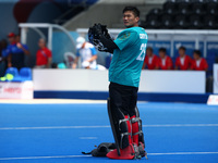 CHENG Ming of China 
 during The Men's Hockey World League Semi-Final 2017 Group A match between China and Korea The Lee Valley Hockey and T...