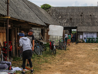Ecologists camp near Bialowieza is seen on 16 June 2017 Ecologists, activists, Greenpeace memebers and others create community to save the B...