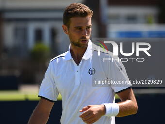 Stefano Napolitano (ITA) is pictured while plays a qualification match at the AEGON Championships at Queen's Club, London on June 16, 2017....