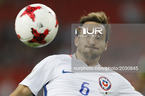 Jose Fuenzalida of Chile national team during the Group B - FIFA Confederations Cup Russia 2017 match between Cameroon and Chile at Spartak...