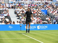 Grigor Dimitrov (BUL) beats Ryan Harrison (USA) in the first round of AEGON Championships at Queen's Club, London, on June 18, 2017. (