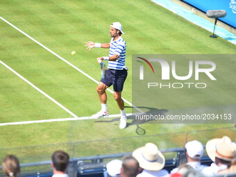 Feliciano Lopez (SPA) in the first round of AEGON Championships at Queen's Club, London, on June 19, 2017. (