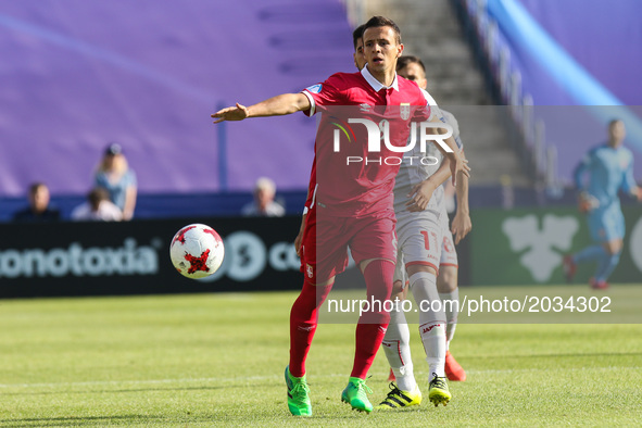 Nemanja Maksimovic (SRB) during the UEFA European Under-21 Championship Group C match between Czech Republic and Italy at Tychy Stadium on J...