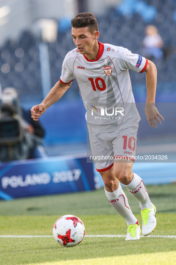 David Babunski (MKD) during the UEFA European Under-21 Championship Group C match between Czech Republic and Italy at Tychy Stadium on June...