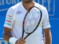 Stan Wawrinka  (SUI)   against    Feliciano Lopez  (ESP)  during Round One match on the second day of the ATP Aegon Championships at the Que...