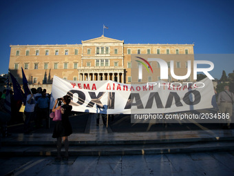 Anti-government protest in Syntagma square in Athens, Greece, June 20, 2017. A few thousands gathered demanding the resignation of Greek Gov...