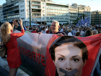Anti-government protest in Syntagma square in Athens, Greece, June 20, 2017. A few thousands gathered demanding the resignation of Greek Gov...