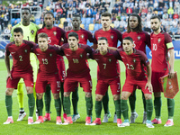 The Portugal team before their UEFA European Under-21 Championship match against Spain on June 20, 2017 in Gdynia, Poland. (
