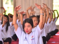 Participants perform a Yoga session to mark International Yoga Day in Dimapur, India north eastern state of Nagaland on Wednesday, 21 June 2...
