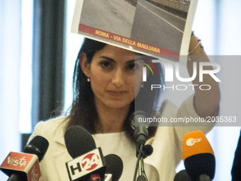 The Mayor of Rome Virginia Raggi the Capitoline junta and the M5S councillors press Conference #ROMARINASCE one  year of results and future...