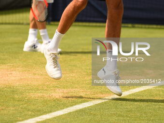Marin Cilic (CRO) is seen on the practice court before their matches at AEGON Championships at Queen's Club, London, on June 21, 2017. (