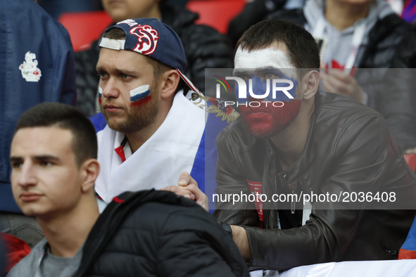 Russia national team supporters during the Group A - FIFA Confederations Cup Russia 2017 match between Russia and Portugal at Spartak Stadiu...