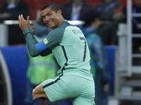 Cristiano Ronaldo of Portugal national team gestures during the Group A - FIFA Confederations Cup Russia 2017 match between Russia and Portu...