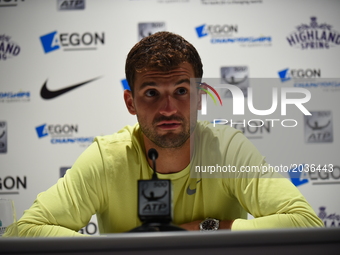 Grigor Dimitrov (BUL) is pictured during the press conference at AEGON Championships at Queen's Club, London, on June 21, 2017. (