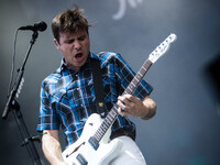 Jim Adkins of the american rock band Jimmy Eat World   pictured on stage as they performs at Ippodromo San Siro in Milan, Italy on 21th June...