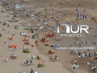 People praparing for Iftar, a meal after the sunset, consumed on  Rabat beach, in Rabat, Morocco on June 21, 2017.
Laylat al-Qadr, or Night...
