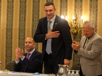Ukrainian politician, Mayor of Kiev, and former professional boxer Vitali Klitschko during the meeting with Ukrainian community in Etobicoke...