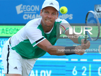Tomas Berdych CZE against Denis Shapovalov (CAN) against during Round Two match on the third day of the ATP Aegon Championships at the Queen...