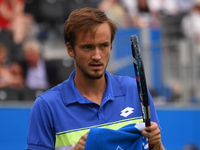 Daniil Medvedev of Russia plays against Thanasi Kokkinakis of Australia on the men's single second round of AEGON Championships at Queen's C...