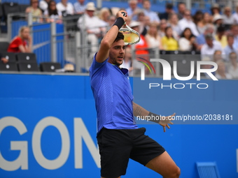 Thanasi Kokkinakis (AUS) against Daniil Medvedev of Russia during Men's Singles Round Two match on the fourth day of the ATP Aegon Champions...