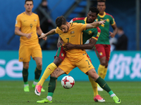 Mathew Leckie of the Australia national football team vie for the ball during the 2017 FIFA Confederations Cup match, first stage - Group B...