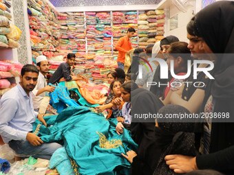 Indian Muslims  busy in shopping  at Ramganj Bazar ahead of Eid al-Fitr, during the holy month of Ramadan in Jaipur,Rajasthan, India, 22 Jun...