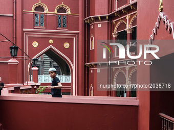 Young muslim boy poses for a photograph during Ramadan at Nakkhoda masjid. On 23 June 2017 in Kolkata, India.  Muslims believe that the prop...