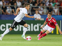 Marc-Oliver Kempf (GER), Marcus Ingvartsen (DEN), during the UEFA European Under-21 Championship Group C match between Germany and Denmark a...