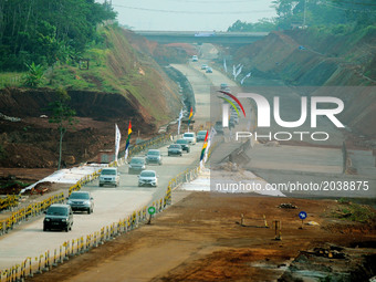 Muslims return home to celebrate Eid al-Fitr  with vehicles crossing East Brebes emergency Highway and Pemalang-Batang in Batang, Central Ja...