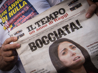 Rome Italy June 22 Several hundred people  gathered in Capitol Hill Square to protest against Mayor of Rome Virginia Raggi and  her policy a...