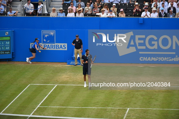 Marin Cilic of Croatia beats Donald Young of the US in the quarter finals of AEGON Championships at Queen's Club, London, on June 23, 2017. 