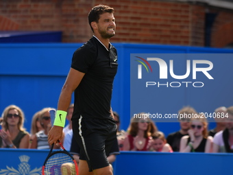 Grigor Dimitrov of Bulgaria plays the quarter finals of AEGON Championships at Queen's Club, London, on June 23, 2017. (