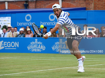 Feliciano Lopez (ESP) against Tomas Berdych CZE during Men's Singles Quarter Final match on the fourth day of the ATP Aegon Championships at...