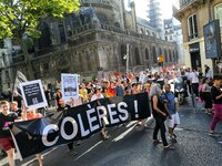 Several thousands of people demonstrate in Le Marais in Paris on the evening of June 23, 2017, on the eve of Paris Gay Pride.This Night Prid...