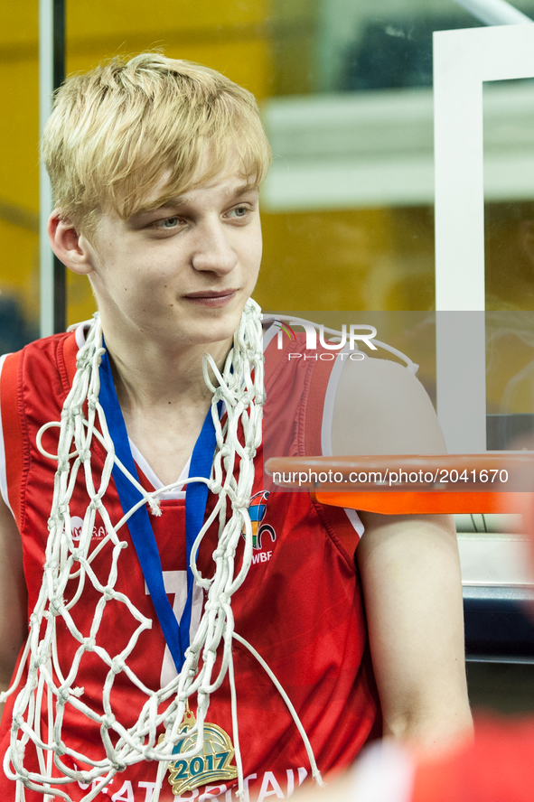Lee Fryer during medal ceremony at 2017 Men’s U23 World Wheelchair Basketball Championship which takes place at Ryerson's Mattamy Athletic C...