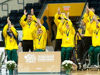 Australia players during medal ceremony at 2017 Men’s U23 World Wheelchair Basketball Championship which takes place at Ryerson's Mattamy At...