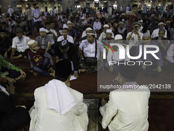 Muslim, celebrate Takbiran Night to celebrate the eid fitr that will held on 25 June 2017 opened by Istiqlal Mosque in Jakarta, Indonesia, o...