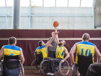 Players of Kyiv BASKI wheelchair basketball team have their training at the sports center Voskhod in Kyiv, Ukraine. The team was created 3 m...