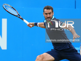 Marin Cilic CRO against Gilles Muller LUX during Men's Singles Semi Final match on the day  six of the ATP Aegon Championships at the Queen'...